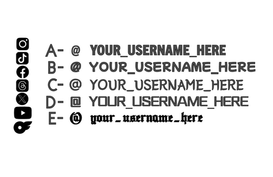 Social Media Tag - Personalised Decal (Pair)